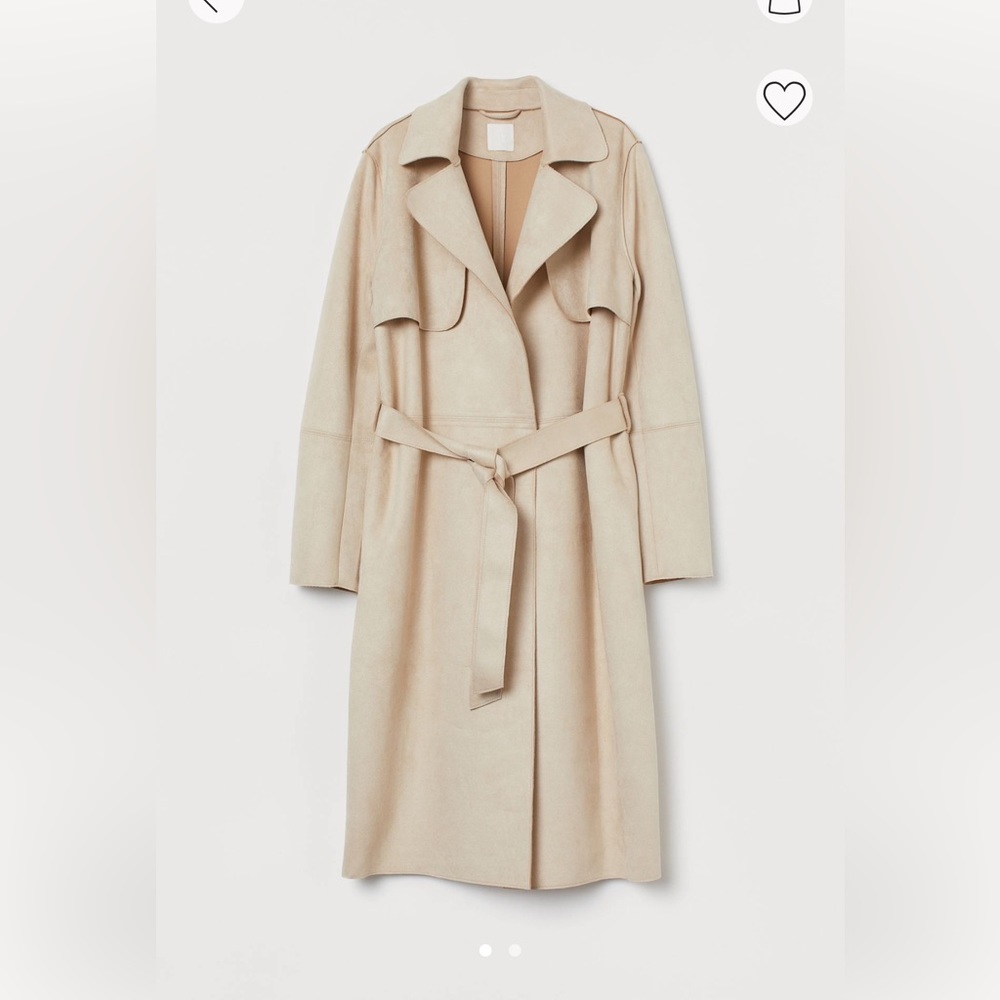 H&M Faux suede trench jacket